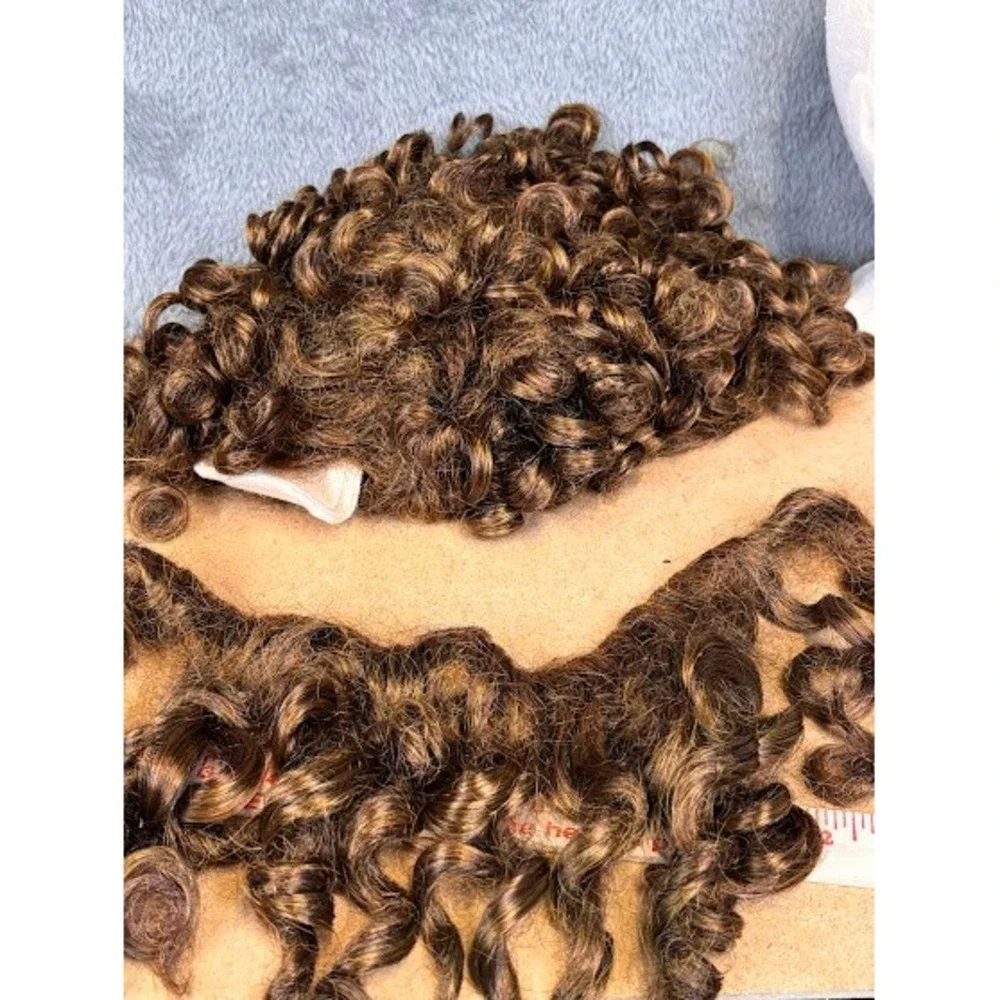 Brown Curly Lion Costume Wig with Ears and Beard Synthetic‎ Fiber Adjustable Cap